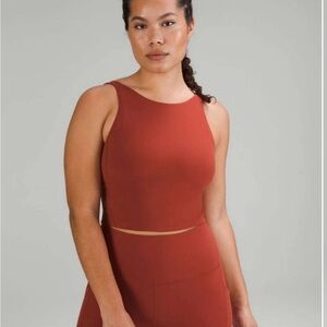LULULEMON Size 12 Cayenne Align High-Neck Tank Top Nulu Shelf Bra Yoga Workout